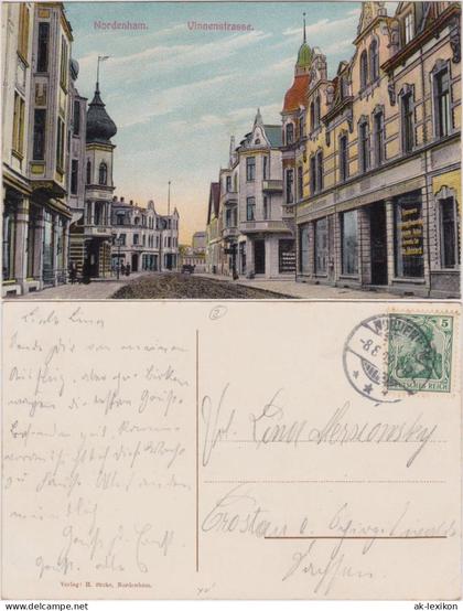 Ansichtskarte Nordenham Vinnenstrasse 1909