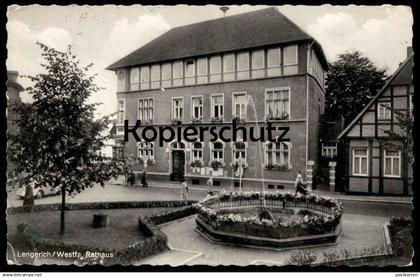 ÄLTERE POSTKARTE LENGERICH IN WESTFALEN RATHAUSPLATZ RATHAUS VERKÜNDSTEIN MARGARETEN BRUNNEN Ansichtskarte postcard cpa
