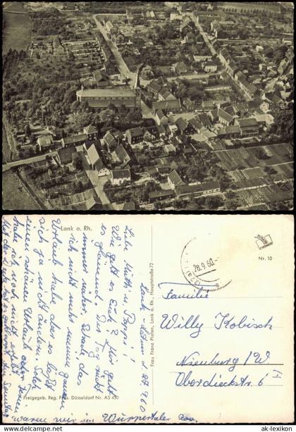 Ansichtskarte Lank-Latum-Meerbusch Luftbild Fliegeraufnahme 1960