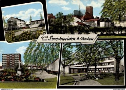 CPA Broichweiden Würselen Nordrhein Westfalen, Teilansichten, Kirche, Denkmal