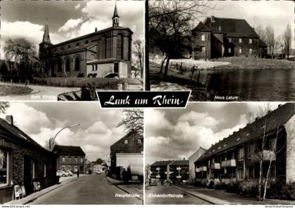 CPA Lank Latum Meerbusch am Niederrhein, Hauptstraße, Katholische Kirche, Haus Latum