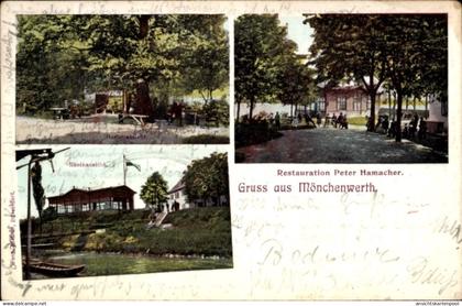 CPA Meerbusch, Restauration Peter Hamacher, Gartenansicht, Mönchenwerth