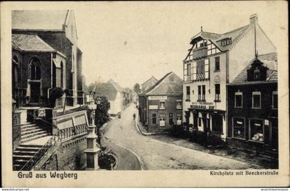CPA Wegberg Kreis Heinsberg, Kirchplatz mit Beeckerstraße, Wegberger Hof