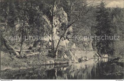 Nossen Grabentour Felsenpartie mit Bruecke