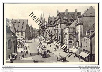 Nürnberg - Königstrasse - Foto-AK 30er Jahre - Strassenbahn