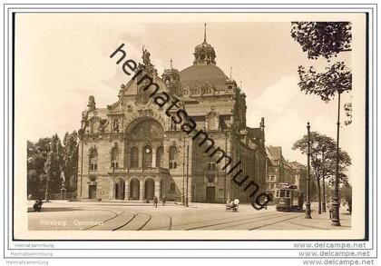Nürnberg - Opernhaus - Strassenbahn - Foto-AK