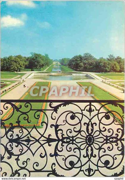 CPM Schleissheim Neues Schloss Blick von der Galerie auf den Garten