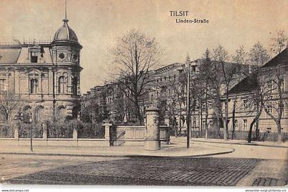 Tilsit (Sowetsk, Kaliningrad) - Lindenstrasse, 1919. Mit Ortsstempel "TILSIT...