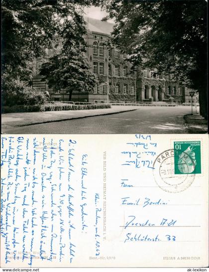 Ansichtskarte Parchim Goetheschule 1963