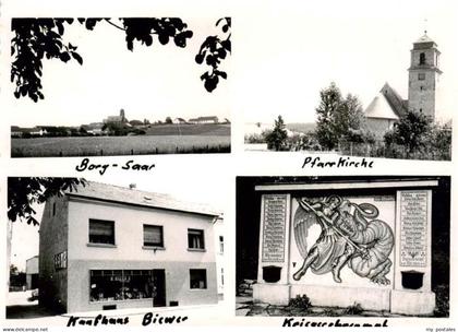 Borg Perl-Sinz Mosel Panorama Pfarrkirche Kaufhaus Kriegerehrenmal