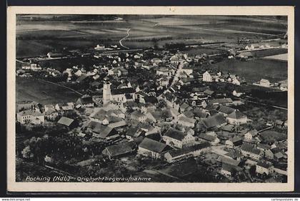 AK Pocking /Ndb., Original-Fliegeraufnahme