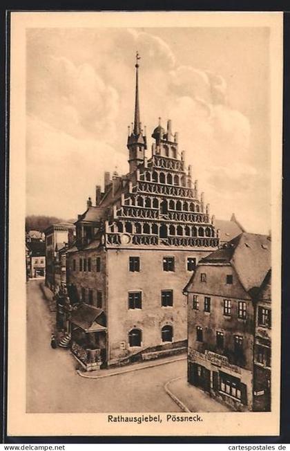 AK Pössneck, Rathausgiebel
