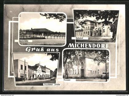 AK Michendorf, Raststätte, Bahnhof, Potsdamer Strasse, Postamt