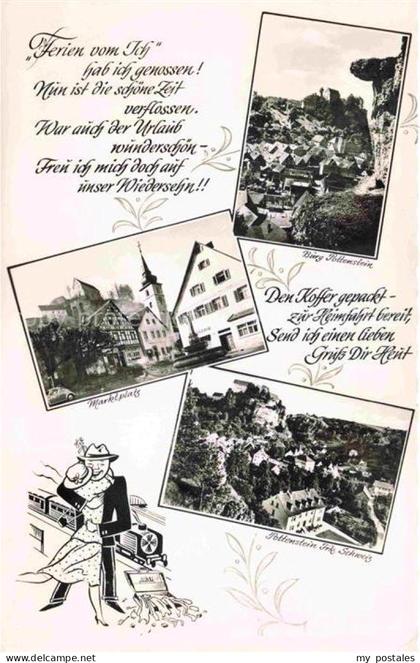 Pottenstein Oberfranken Burg Pottenstein Marktplatz Fraenkische Schweiz