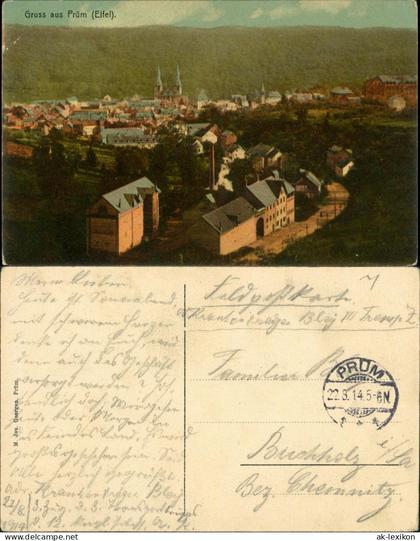 Ansichtskarte Prüm Stadtpartie 1914
