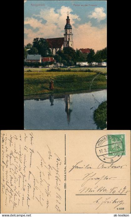 Ansichtskarte Pulsnitz Połčnica Partie an der Pulsnitz 1927