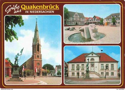 Quakenbrueck Niedersachsen Kirche Marktplatz Brunnen Rathaus