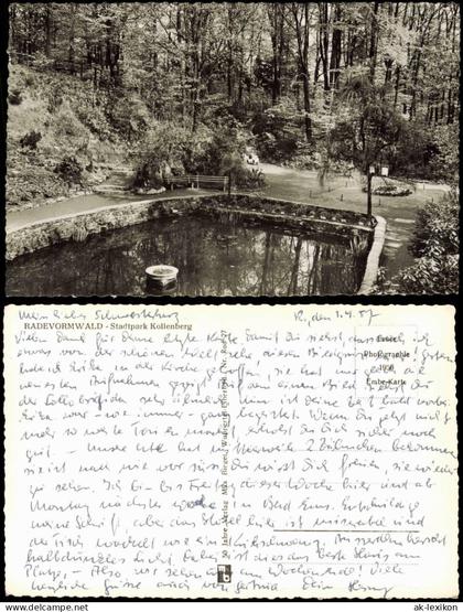 Ansichtskarte Radevormwald Stadtpark Kollenberg 1957