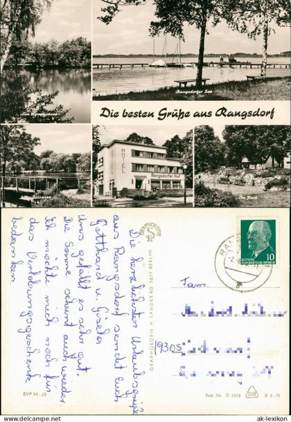 Ansichtskarte Rangsdorf Stadtteilansichten Hotel 1970