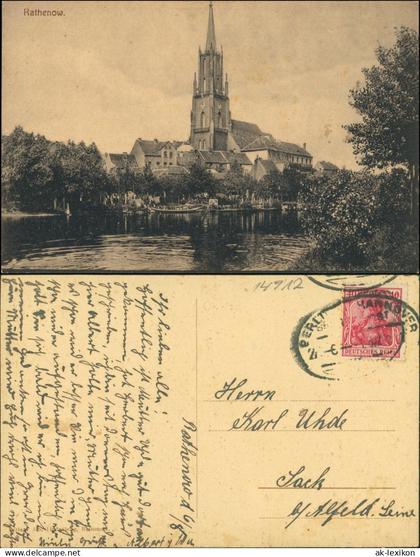 Ansichtskarte Rathenow Flusspartie - Stadt 1911