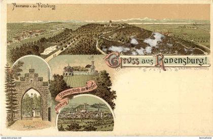 Gruss aus Ravensburg - Litho