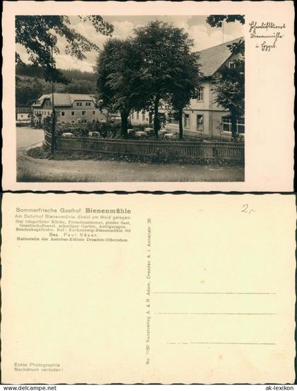 Ansichtskarte Rechenberg-Bienenmühle Gasthof Näser - Bienenmühle 1942