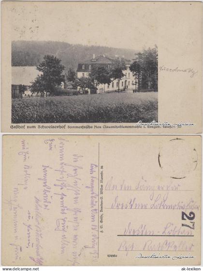 Clausnitz/Erzgebirge-Rechenberg-Bienenmühle Gasthof Schweizerhaus 1922