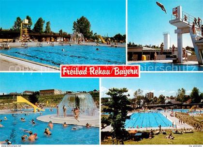 Rehau Oberfranken Freibad Anlage Sprungturm Duschpilz Liegewiese