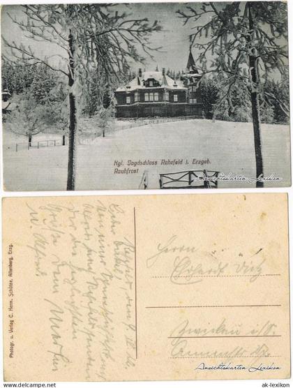Rehefeld-Altenberg (Erzgebirge) Kgl. Jagdschloss Rehefeld im Winter 1922