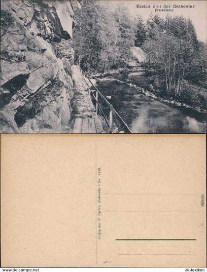 Ansichtskarte Reinsberg (Sachsen) Grabentur - Felsbrücke 1919