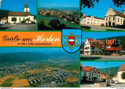 Herten Rheinfelden Kirche Panorama Fliegeraufnahme Brunnen