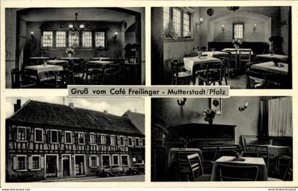 CPA Mutterstadt in der Pfalz, Café Freilinger, innen und aussen