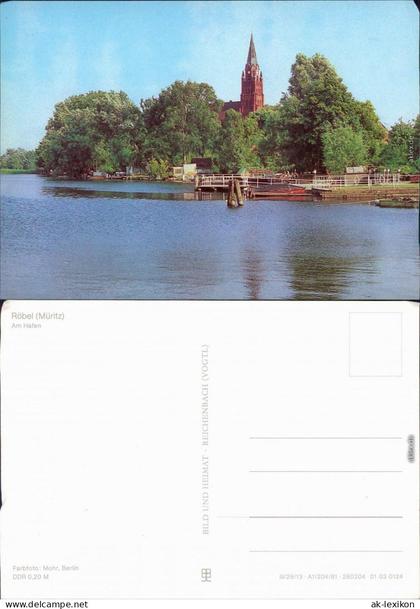 Ansichtskarte Röbel/Müritz Am Hafen 1981