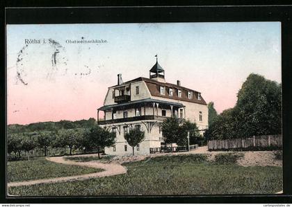 AK Rötha i. Sa., Gasthaus Obstweinschänke