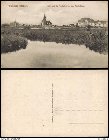 Rotenburg (Wümme) Blick auf die Anstaltskirche und Mutterhaus. 1914