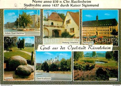 Ruesselsheim Main Adam Opel Denkmal Ostpark Kraftwerk Festung Marktplatz