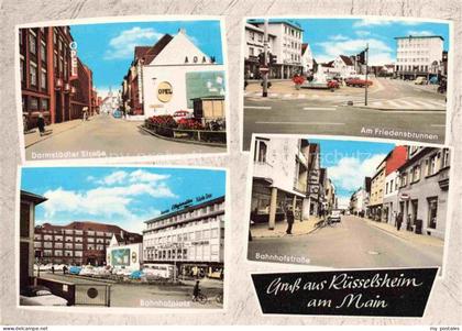 RuessELSHEIM Main Darmstaedter Strasse Friedensbrunnen Bahnhofplatz Bahnhofstras
