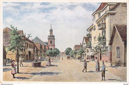 Rüsselsheim a.Main - Frankfurter Strasse Künstlerkarte F.W.Wagner