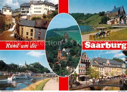 Saarburg Saar Burganlage Altstadt Fahrgastschiff Stadt Saarburg