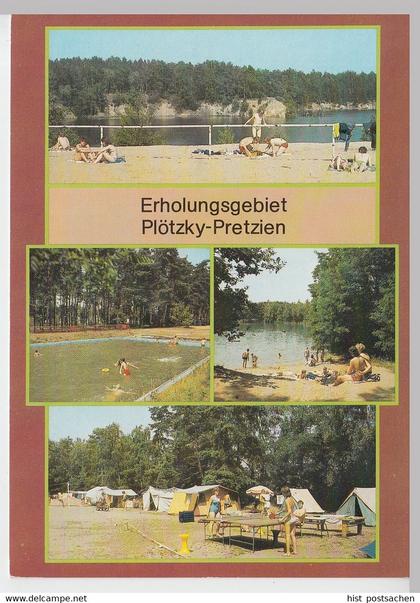 (100448) AK Plötzky, Pretzien, Mehrbildkarte, Blauer See, Kolumbussee 1989