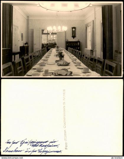 Ansichtskarte Oschersleben Speisezimmer im alten Hotel "Café Central" 1956