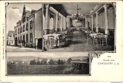 CPA Carsdorf Karsdorf an der Unstrut, Panorama, Gasthof, Saal