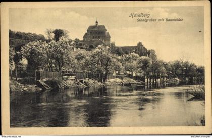 CPA Havelberg in Saxe Anhalt, Stadtgraben, Baumblüte
