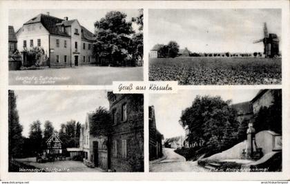 CPA Wernsdorf Kössuln Nessa Teuchern Burgenlandkreis, Gasthof zur Zufriedenheit, Windmühle, Denkmal