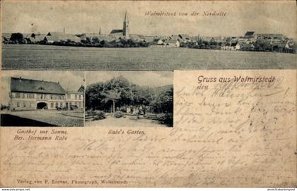 CPA Wolmirstedt, Gasthof zur Sonne, Rabes Garten, Kirche