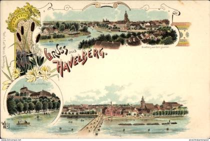 Lithographie Havelberg in Saxe Anhalt, Gesamtansicht