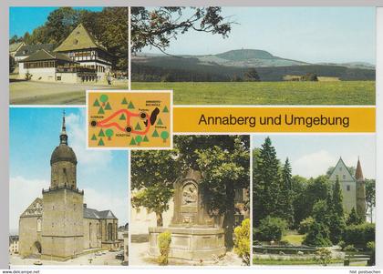 (111664) AK Annaberg, Frohnauer Hammer, Elterlein, Schlettau, Pöhlberg DDR 1988