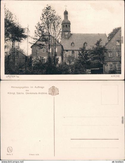 Ansichtskarte Lauter (Erzgebirge) Bernsbach Partie an der Kirche 1928