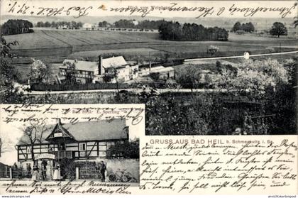 CPA Bad Heil Schmeckwitz Oberlausitz, Blick vom Weinberg, Gasthof