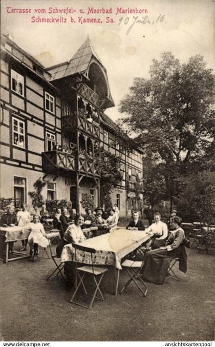 CPA Bad Marienborn Schmeckwitz Räckelwitz Oberlausitz, Terrasse, Gäste